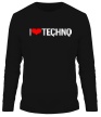 Мужской лонгслив «I Love Techno» - Фото 1