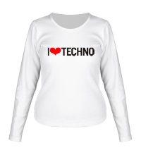 Женский лонгслив I Love Techno