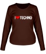 Женский лонгслив «I Love Techno» - Фото 1