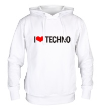 Толстовка с капюшоном I Love Techno
