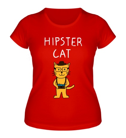 Женская футболка Hipster Cat