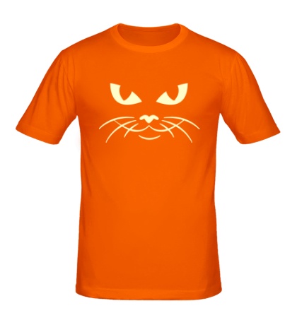 Мужская футболка «Хитрый взгляд кота, свет»