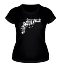 Женская футболка Пистолет из костей