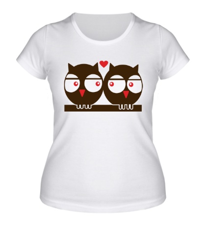 Женская футболка «Влюбленные совы»