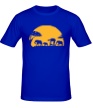 Мужская футболка «Слоны на закате» - Фото 1