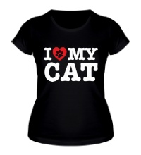 Женская футболка I love my Cat