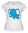 Женская футболка «Голубой слоник» - Фото 1