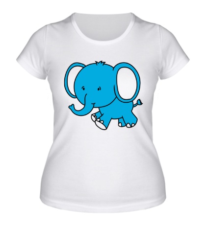 Женская футболка Голубой слоник