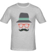 Мужская футболка «Хипстер в шляпе» - Фото 1