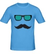 Мужская футболка «Усы в очках» - Фото 1