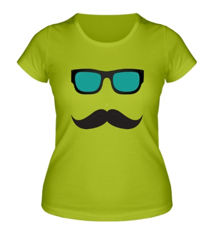 Женская футболка Усы в очках