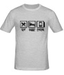 Мужская футболка «Eat sleep phone» - Фото 1