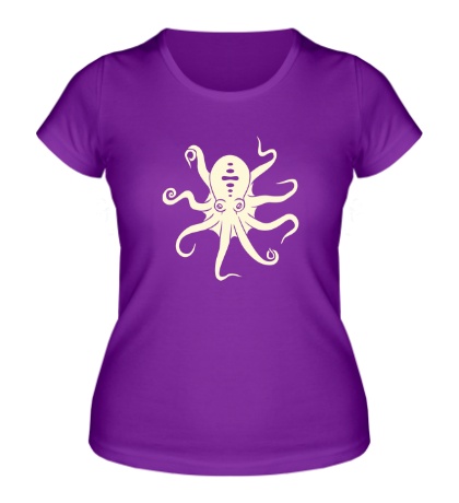Женская футболка Гигантский осьминог, свет