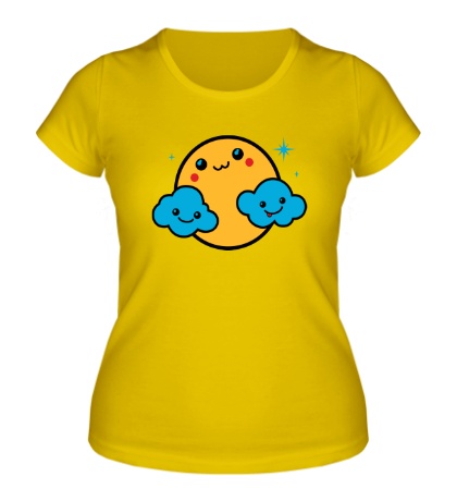 Женская футболка Солнышко с облаками