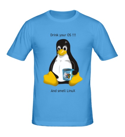 Мужская футболка «Smells Linux»
