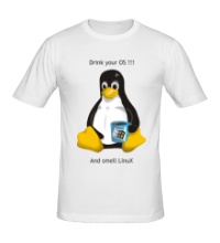 Мужская футболка Smells Linux