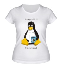 Женская футболка Smells Linux
