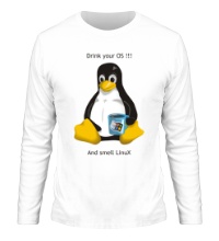 Мужской лонгслив Smells Linux