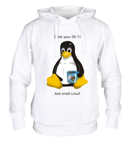 Толстовка с капюшоном «Smells Linux»
