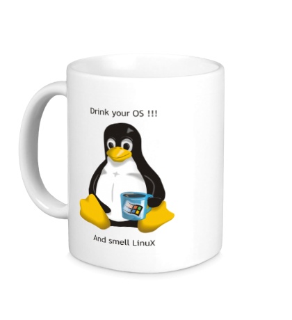 Купить керамическую кружку Smells Linux
