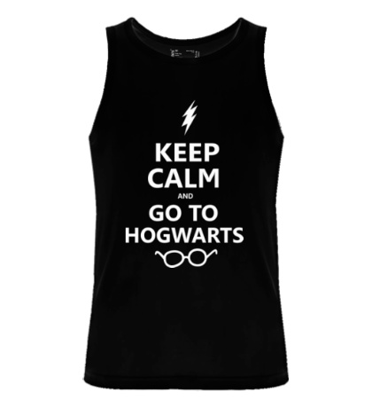 Мужская майка Keep calm and go to hogwarts.