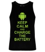 Мужская майка «Keep calm and charge the battery android» - Фото 1