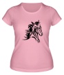 Женская футболка «Тату голова лошади» - Фото 1