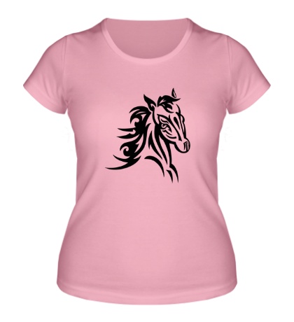 Женская футболка «Тату голова лошади»