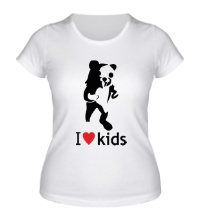 Женская футболка Педобир любит детей