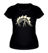 Женская футболка Скелет стегозавра, свет
