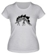 Женская футболка «Скелет стегозавра» - Фото 1