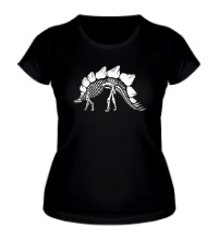 Женская футболка Скелет стегозавра