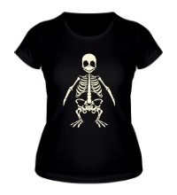 Женская футболка Скелет пингвина, свет