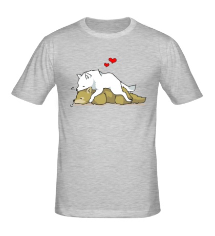 Мужская футболка Влюбленные волки