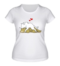 Женская футболка Влюбленные волки