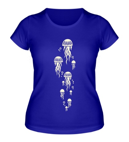 Женская футболка Стая медуз, свет