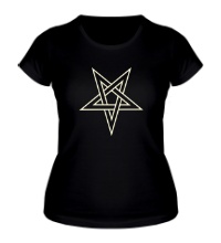 Женская футболка Звезда-пентаграмма, свет