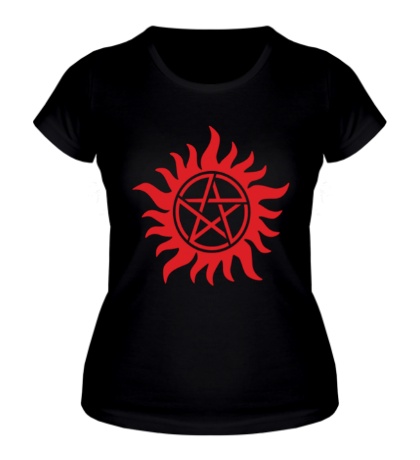 Женская футболка «Огненная пентаграмма»
