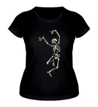 Женская футболка Танцующий скелет свет