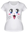 Женская футболка «Японская кошечка» - Фото 1