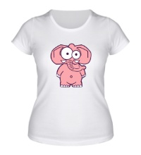 Женская футболка Розовый слон