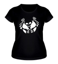 Женская футболка Скелет и полнолуние