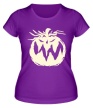 Женская футболка «Страшная светящаяся тыква» - Фото 1