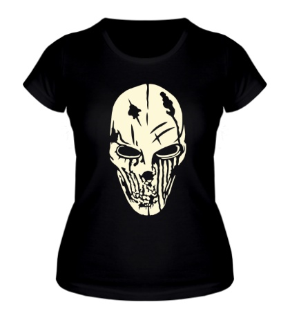 Женская футболка «Светящаяся страшная маска»