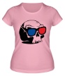 Женская футболка «Череп в 3D очках» - Фото 1