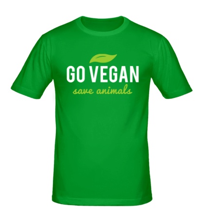 Купить мужскую футболку Go Vegan Save Animals