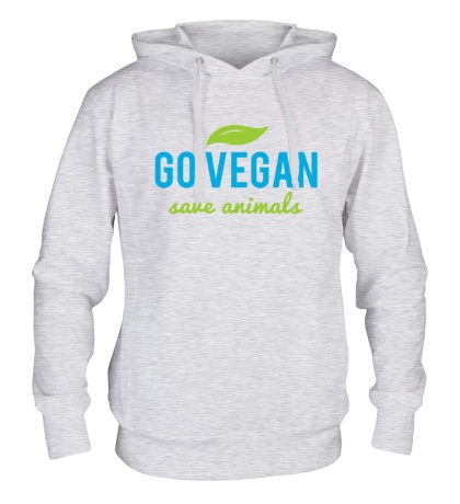 Толстовка с капюшоном Go Vegan Save Animals