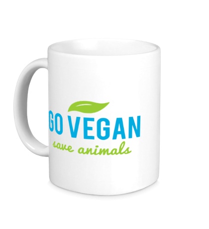 Керамическая кружка «Go Vegan Save Animals»