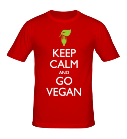 Мужская футболка «Keep Calm and go Vegan»