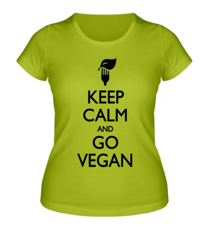 Купить женскую футболку Keep Calm and go Vegan